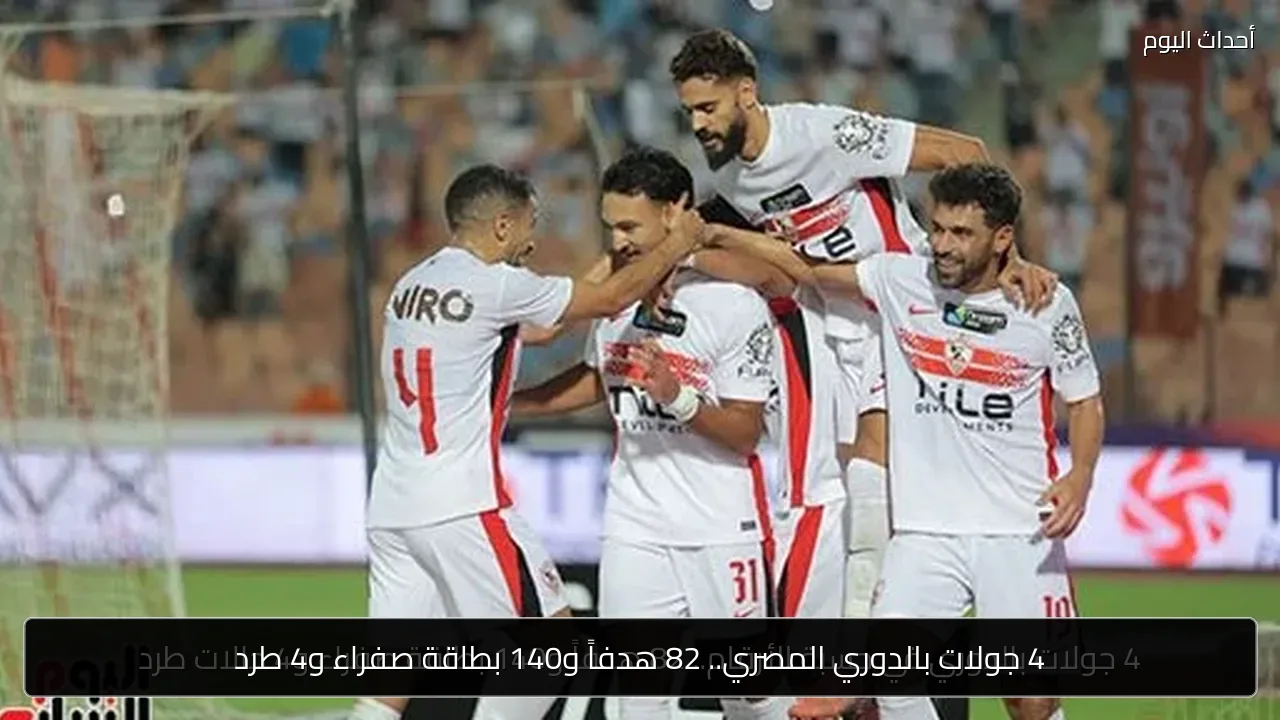 4 جولات بالدوري المصري.. 82 هدفاً و140 بطاقة صفراء و4 طرد