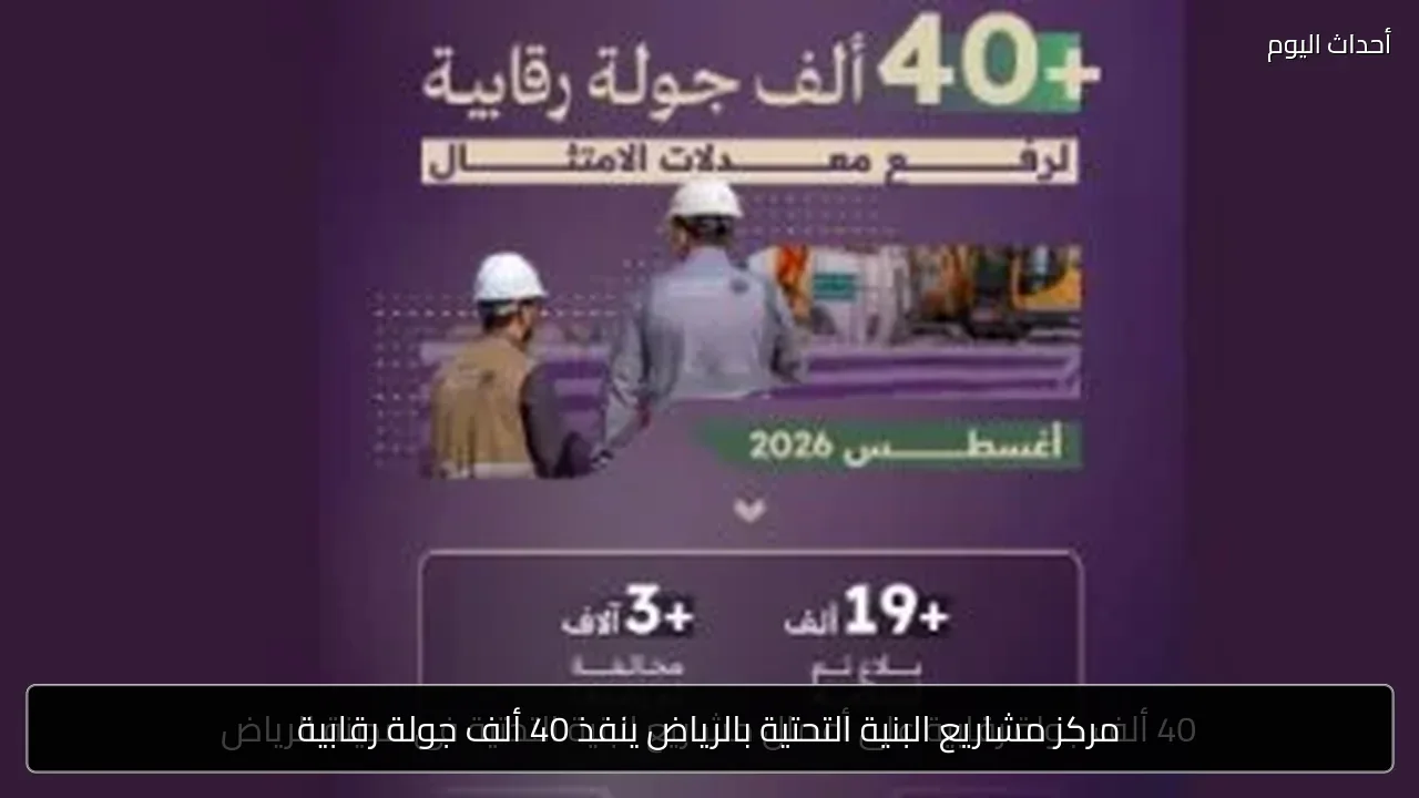 مركز مشاريع البنية التحتية بالرياض ينفذ 40 ألف جولة رقابية