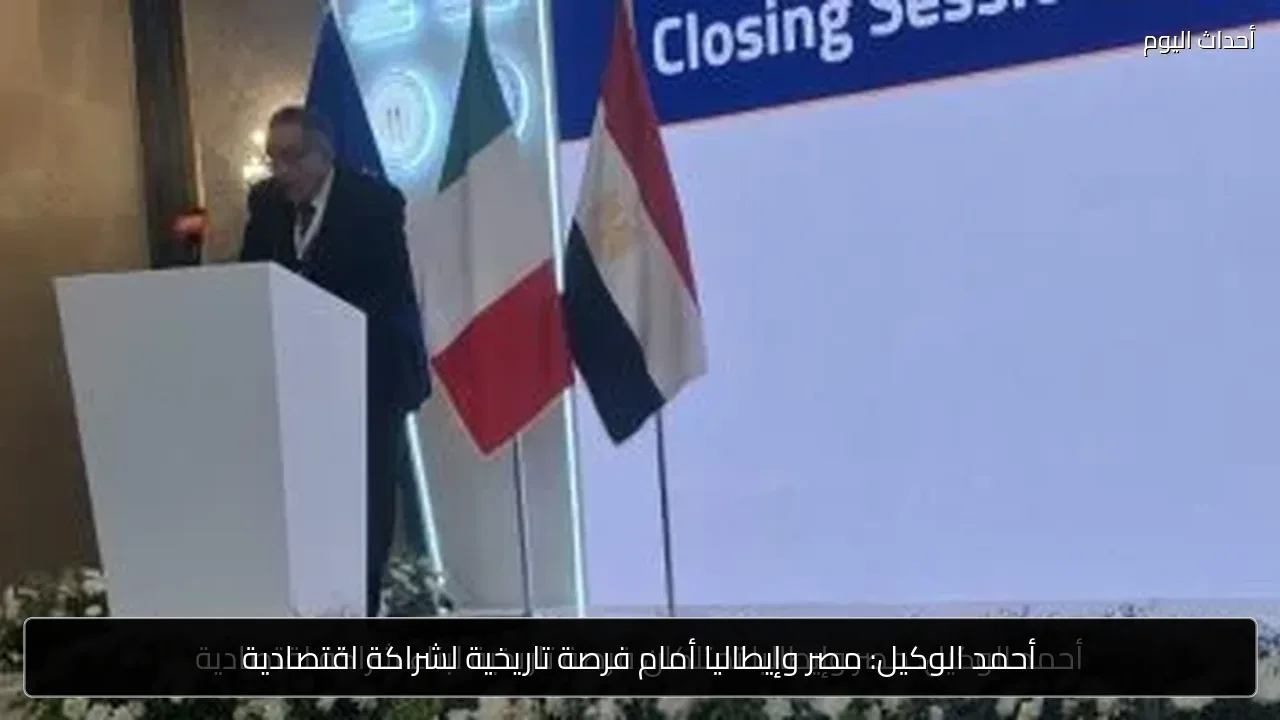 أحمد الوكيل: مصر وإيطاليا أمام فرصة تاريخية لشراكة اقتصادية