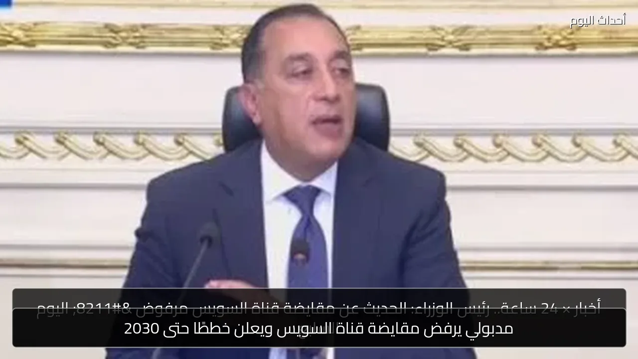 مدبولي يرفض مقايضة قناة السويس ويعلن خططًا حتى 2030