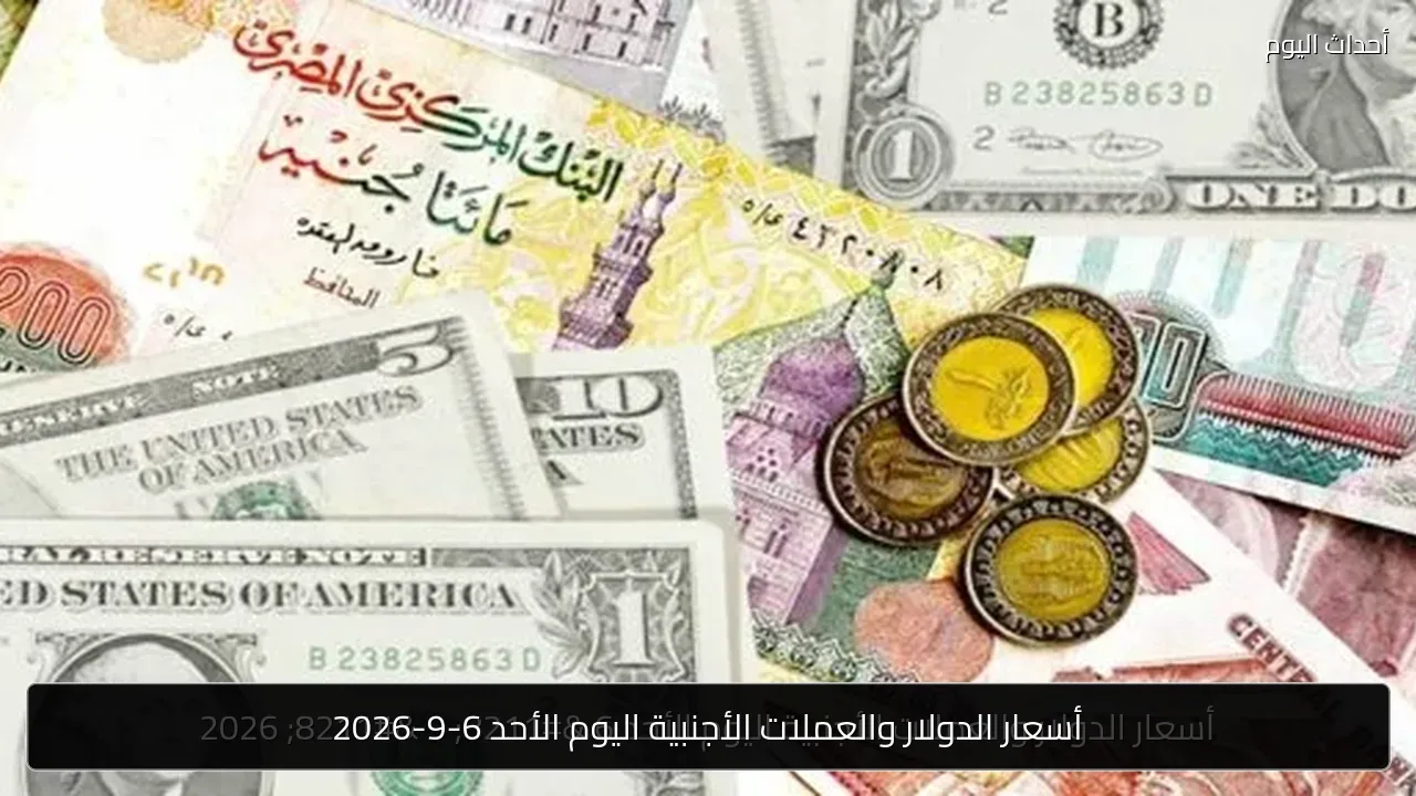 أسعار الدولار والعملات الأجنبية اليوم الأحد 6-9-2026