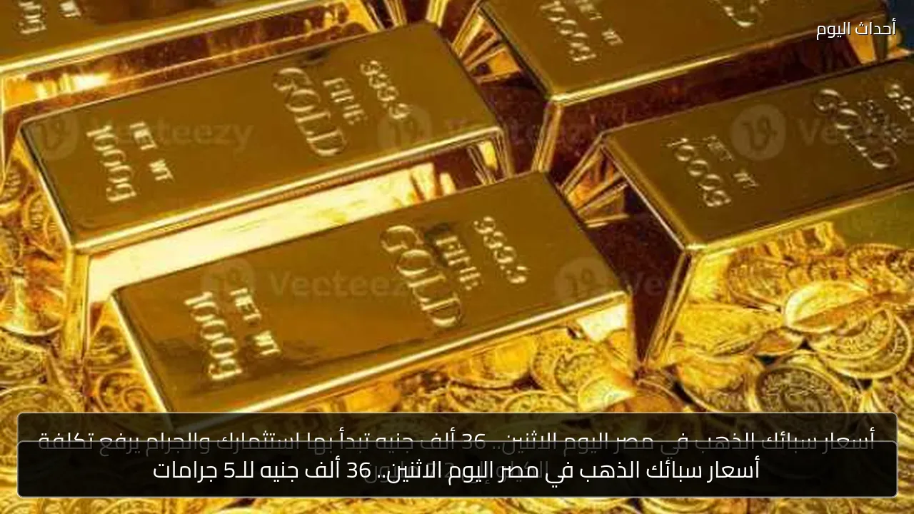 أسعار سبائك الذهب في مصر اليوم الاثنين.. 36 ألف جنيه للـ5 جرامات