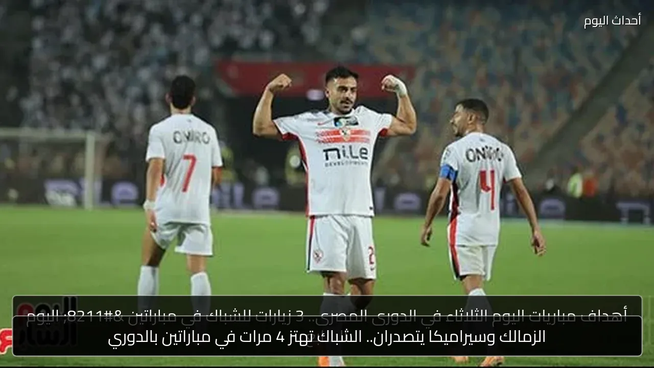 الزمالك وسيراميكا يتصدران.. الشباك تهتز 4 مرات في مباراتين بالدوري