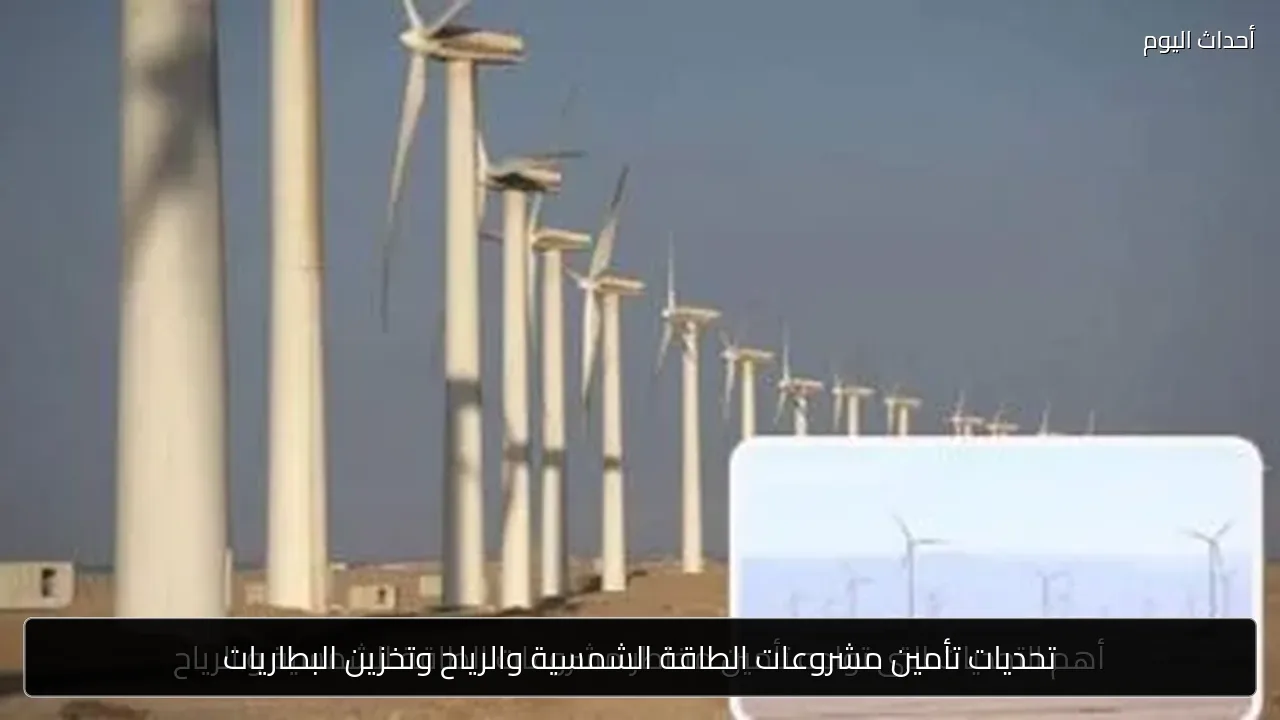 تحديات تأمين مشروعات الطاقة الشمسية والرياح وتخزين البطاريات