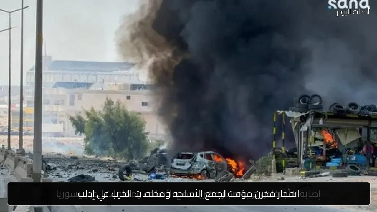 انفجار مخزن مؤقت لجمع الأسلحة ومخلفات الحرب في إدلب