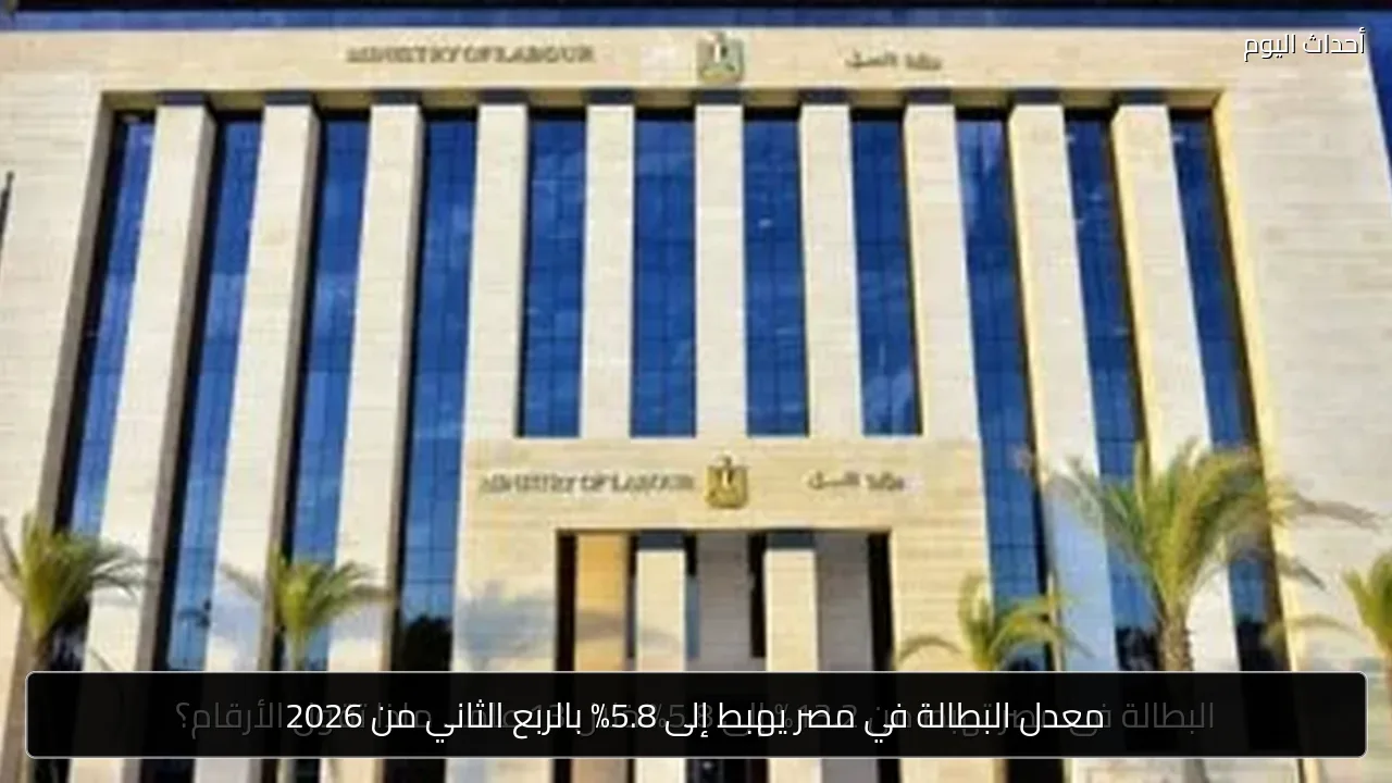 معدل البطالة في مصر يهبط إلى 5.8% بالربع الثاني من 2026