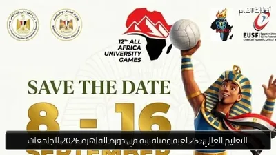 التعليم العالي: 25 لعبة ومنافسة في دورة القاهرة 2026 للجامعات