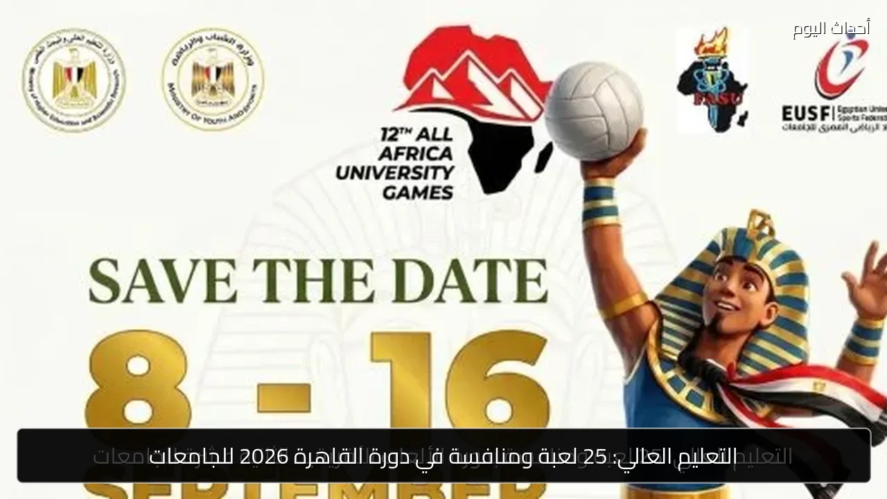 التعليم العالي: 25 لعبة ومنافسة بدورة الألعاب الأفريقية الثانية عشرة للجامعات
