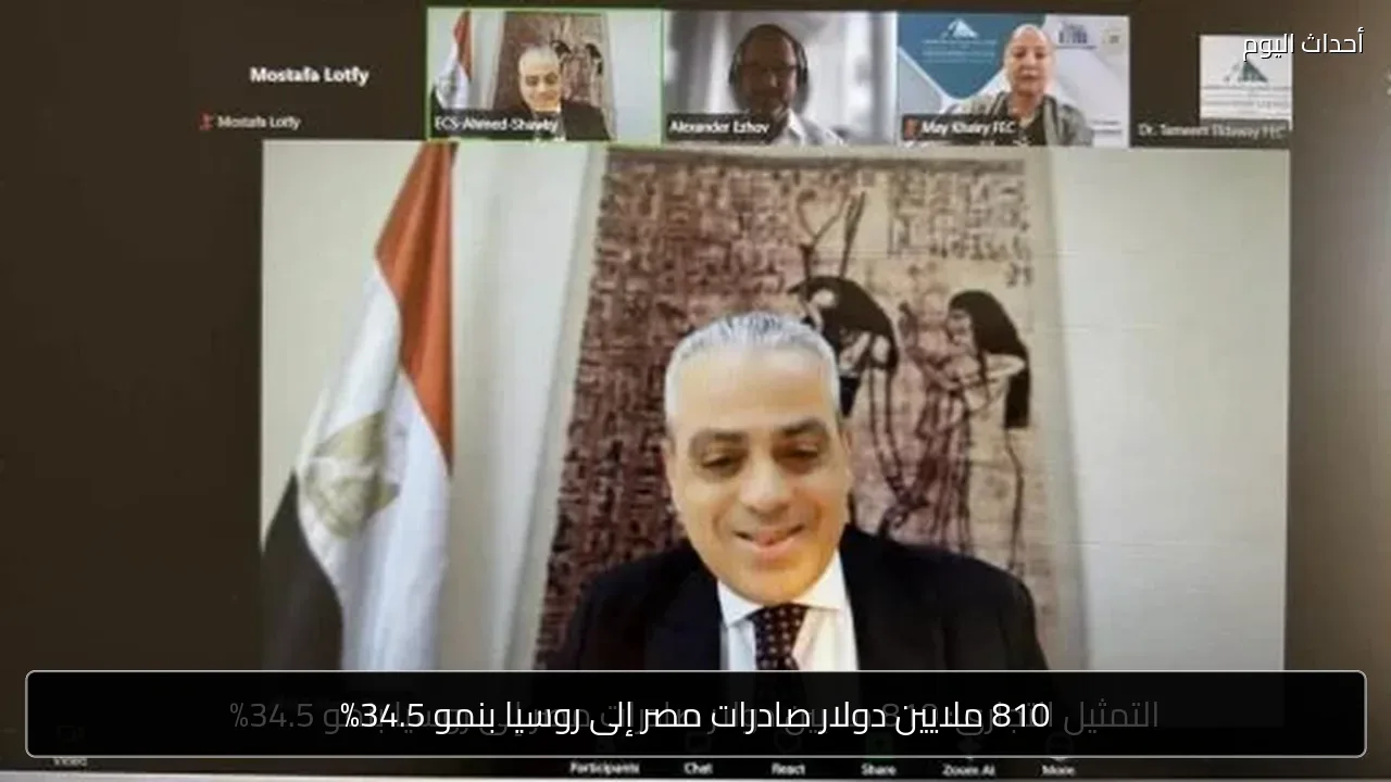 810 ملايين دولار صادرات مصر إلى روسيا بنمو 34.5%