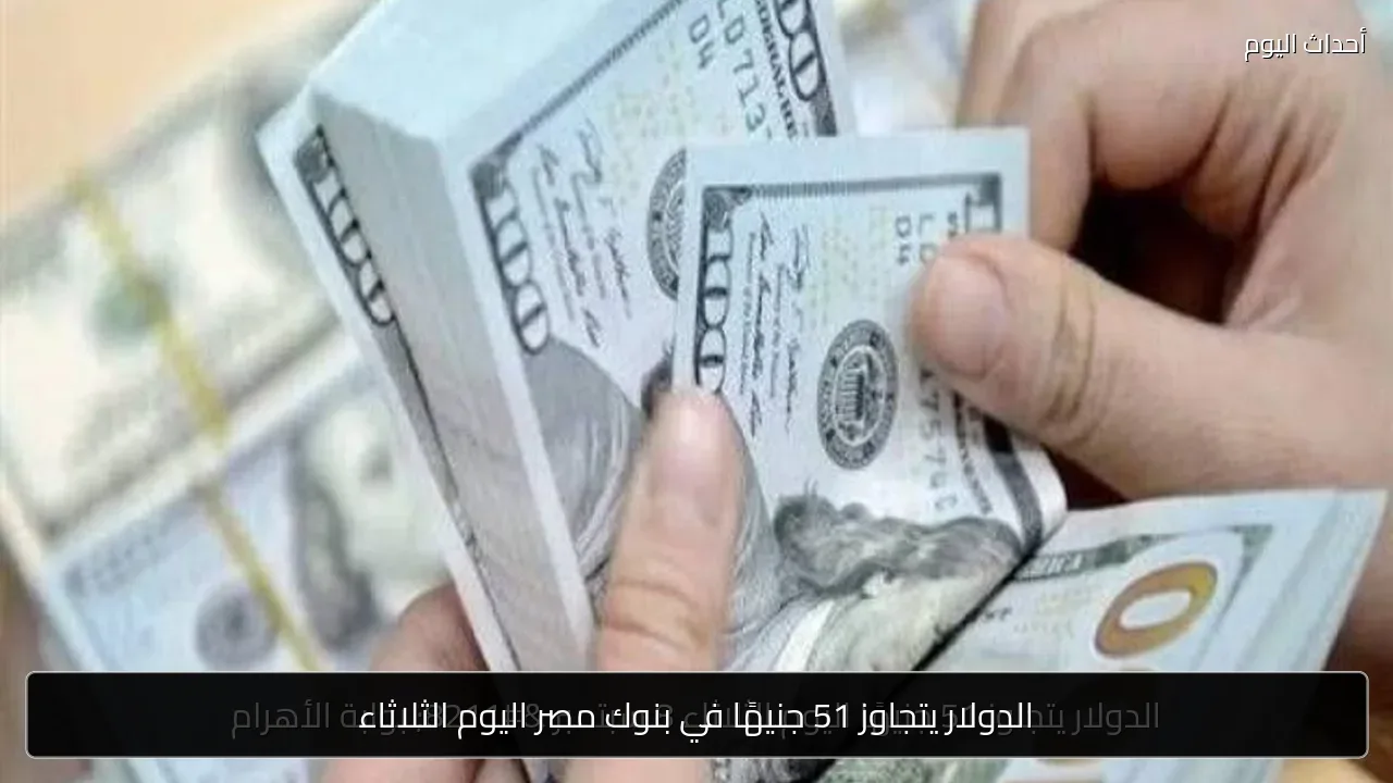 الدولار يتجاوز 51 جنيهًا في بنوك مصر اليوم الثلاثاء