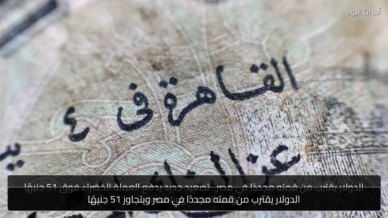 الدولار يقترب من قمته مجددًا في مصر ويتجاوز 51 جنيهًا