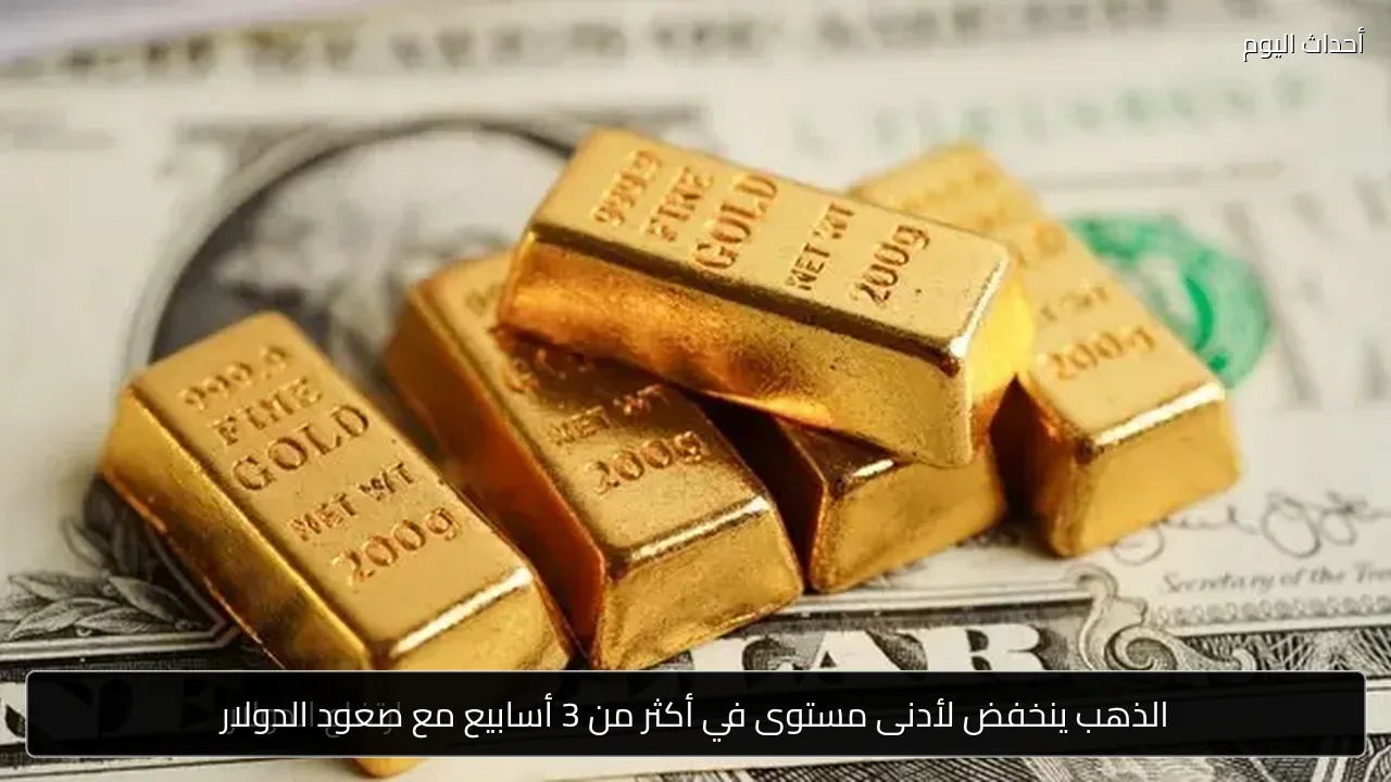 الذهب ينخفض لأدنى مستوى في أكثر من 3 أسابيع مع صعود الدولار