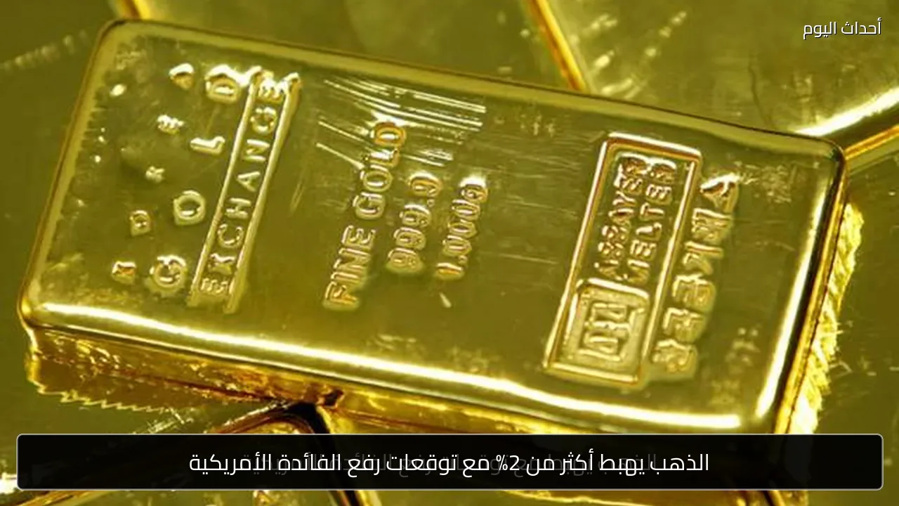 الذهب يهبط أكثر من 2% مع توقعات رفع الفائدة الأمريكية