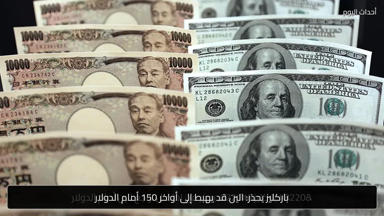 باركليز يحذر: الين قد يهبط إلى أواخر 150 أمام الدولار