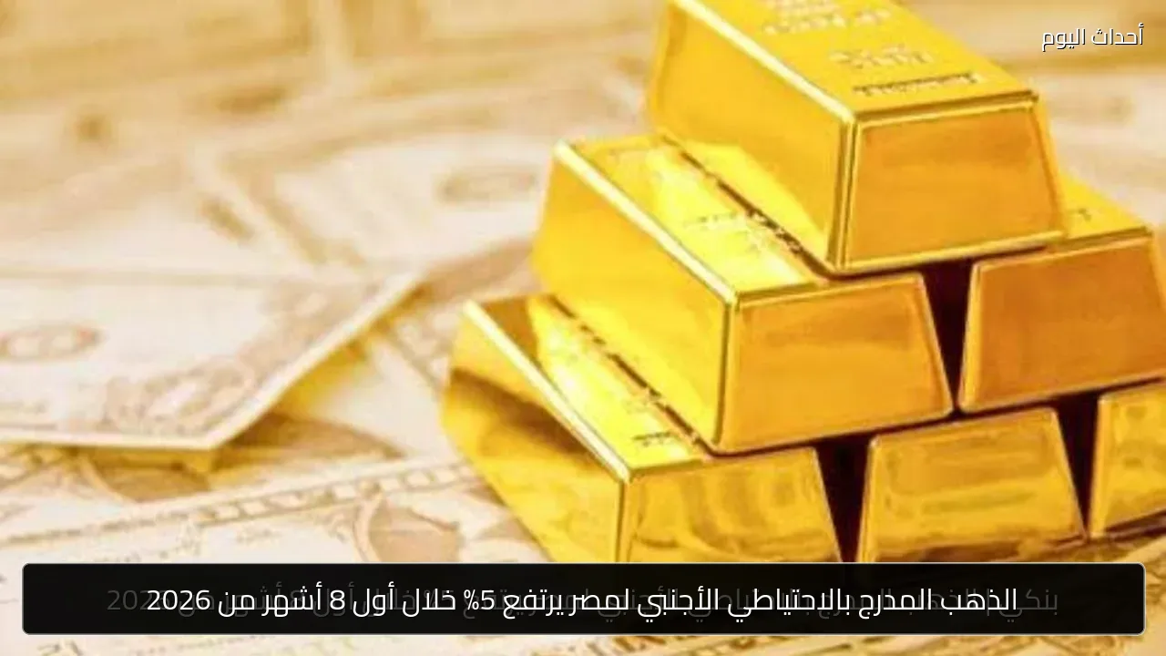 الذهب المدرج بالاحتياطي الأجنبي لمصر يرتفع 5% خلال أول 8 أشهر من 2026