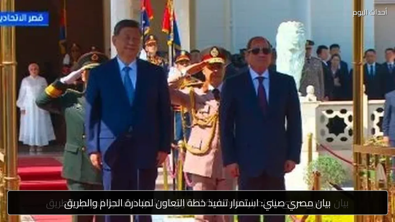 بيان مصري صيني: استمرار تنفيذ خطة التعاون لمبادرة الحزام والطريق