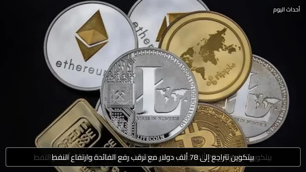 بيتكوين تتراجع إلى 78 ألف دولار مع ترقب رفع الفائدة وارتفاع النفط
