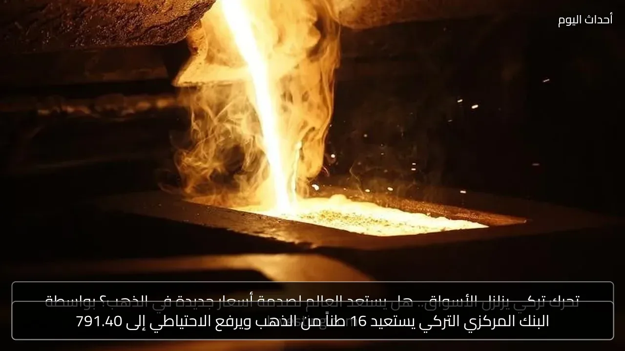 البنك المركزي التركي يستعيد 16 طناً من الذهب ويرفع الاحتياطي إلى 791.40