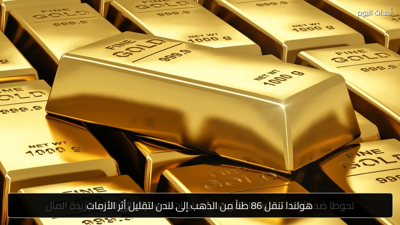 هولندا تنقل 86 طناً من الذهب إلى لندن لتقليل أثر الأزمات