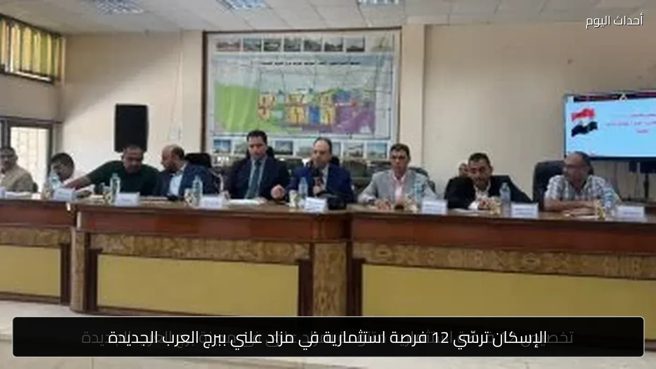 الإسكان ترسّي 12 فرصة استثمارية في مزاد علني ببرج العرب الجديدة