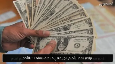 تراجع الدولار أمام الجنيه في منتصف تعاملات الأحد
