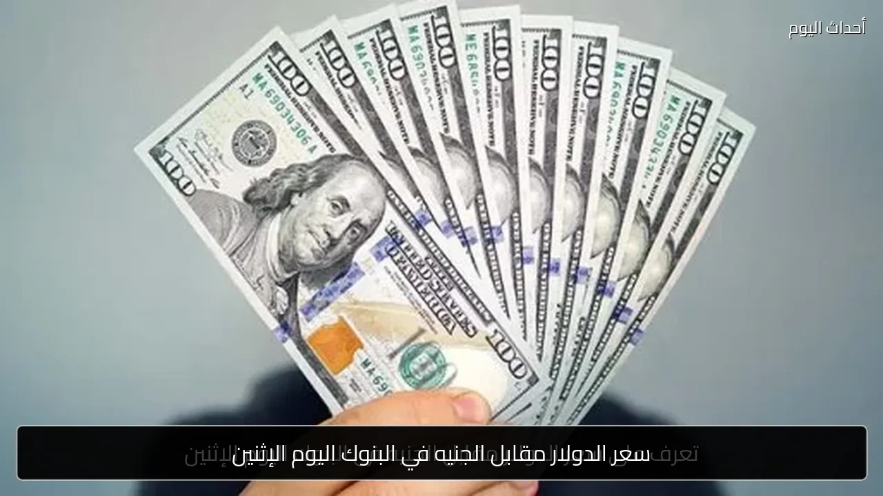 سعر الدولار مقابل الجنيه في البنوك اليوم الإثنين
