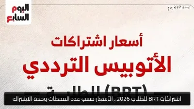اشتراكات BRT للطلاب 2026.. الأسعار حسب عدد المحطات ومدة الاشتراك