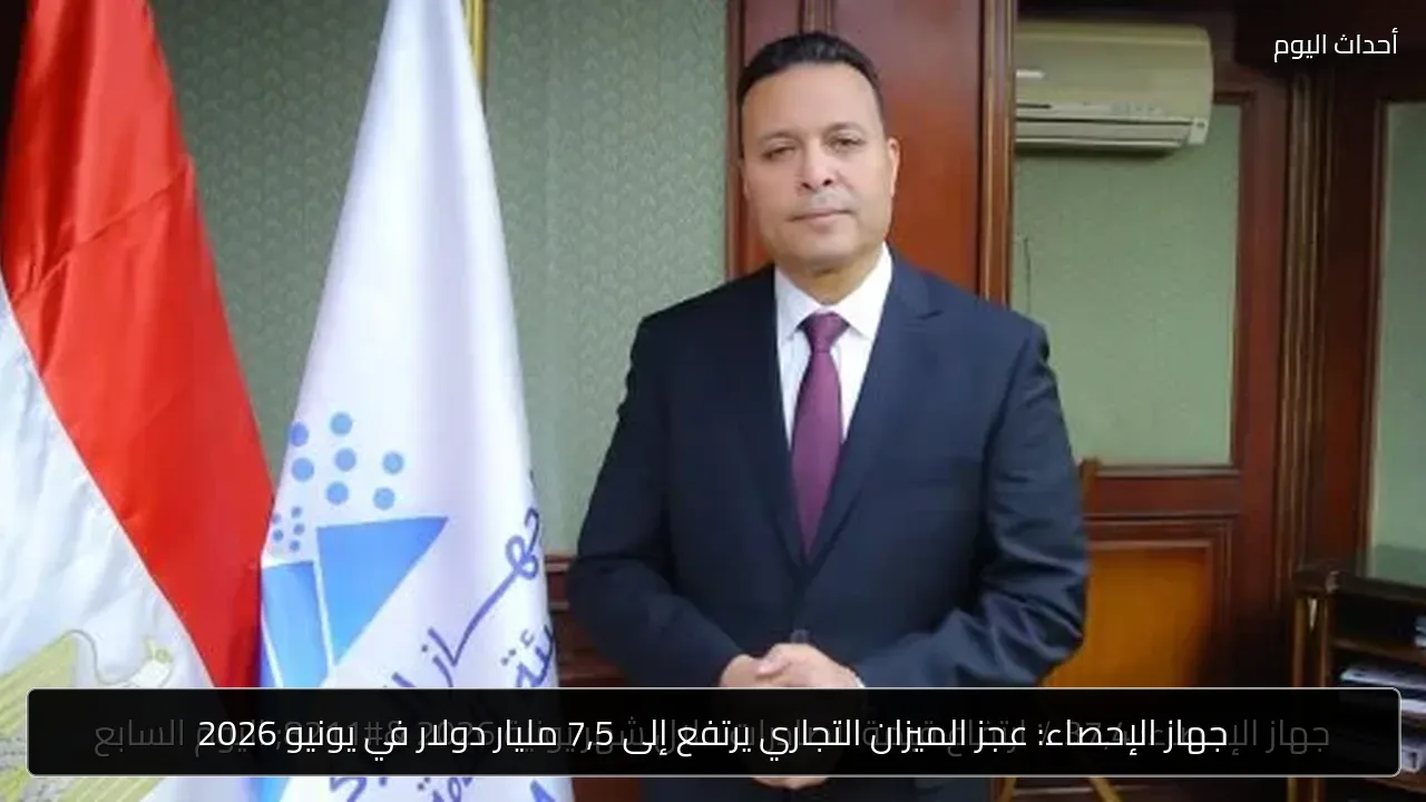 جهاز الإحصاء: عجز الميزان التجاري يرتفع إلى 7,5 مليار دولار في يونيو 2026