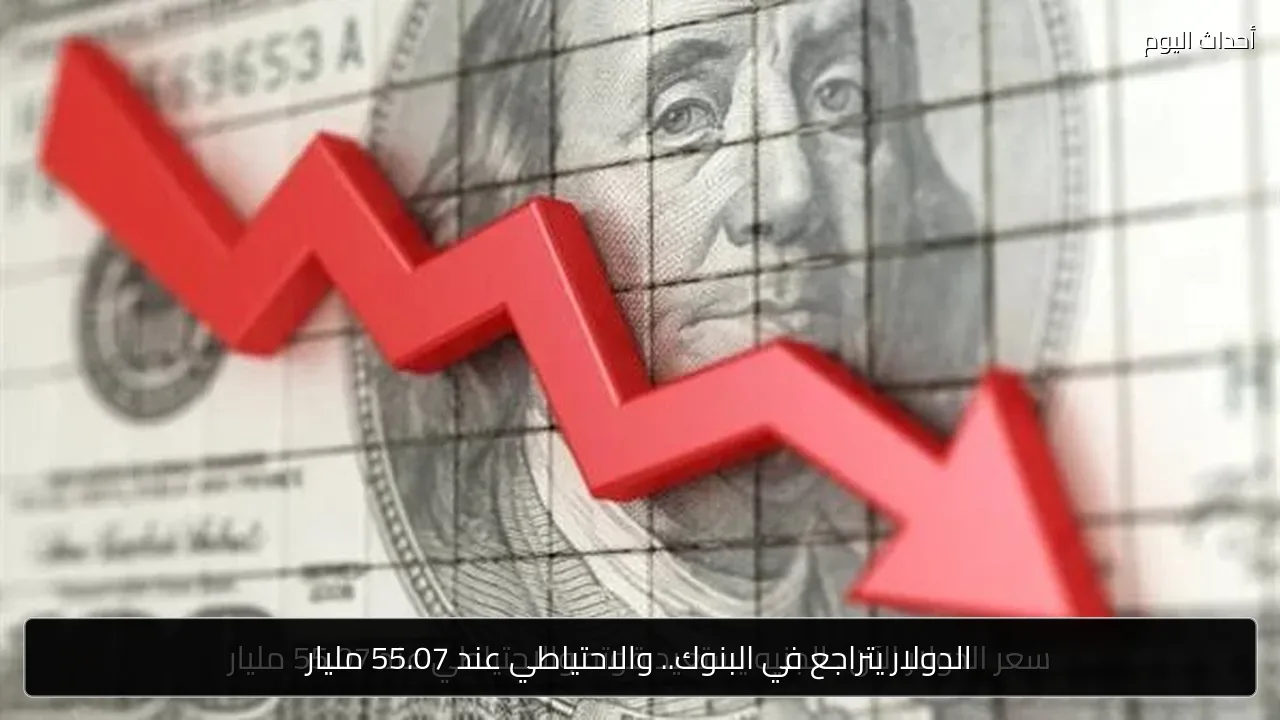 الدولار يتراجع في البنوك.. والاحتياطي عند 55.07 مليار