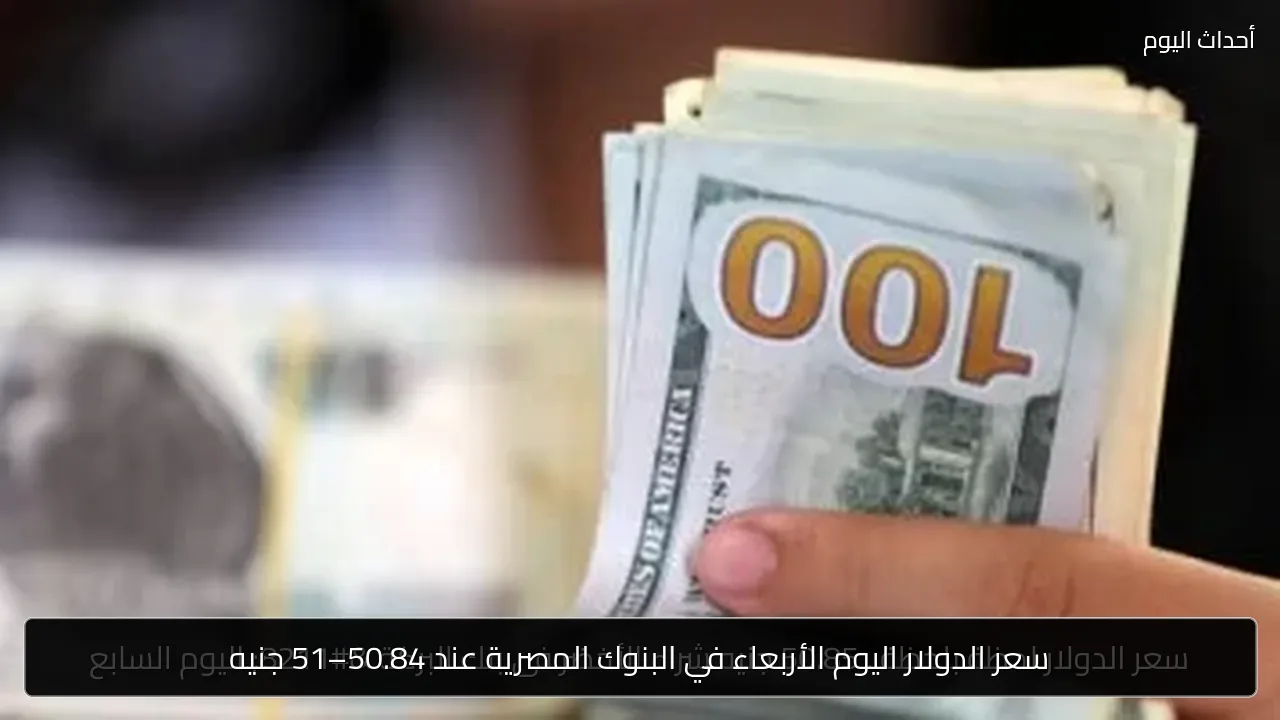 سعر الدولار اليوم الأربعاء في البنوك المصرية عند 50.84–51 جنيه