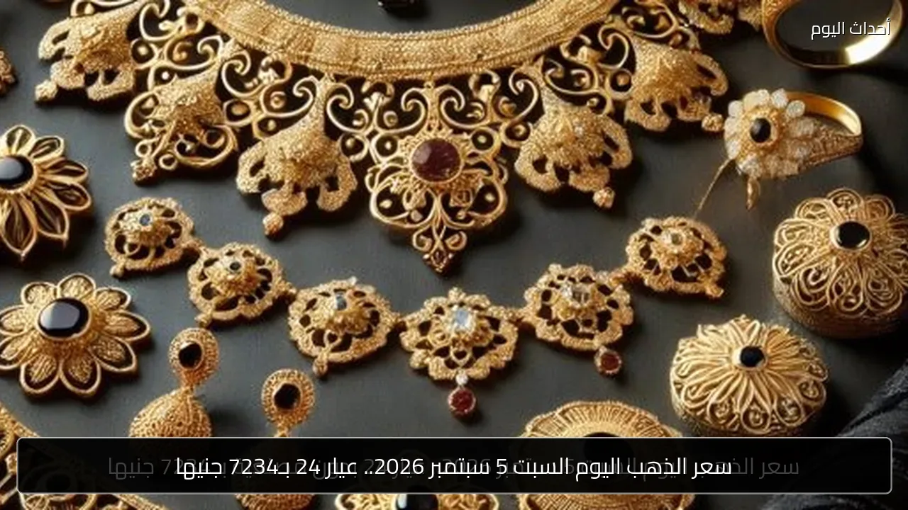 سعر الذهب اليوم السبت 5 سبتمبر 2026.. عيار 24 بـ7234 جنيها