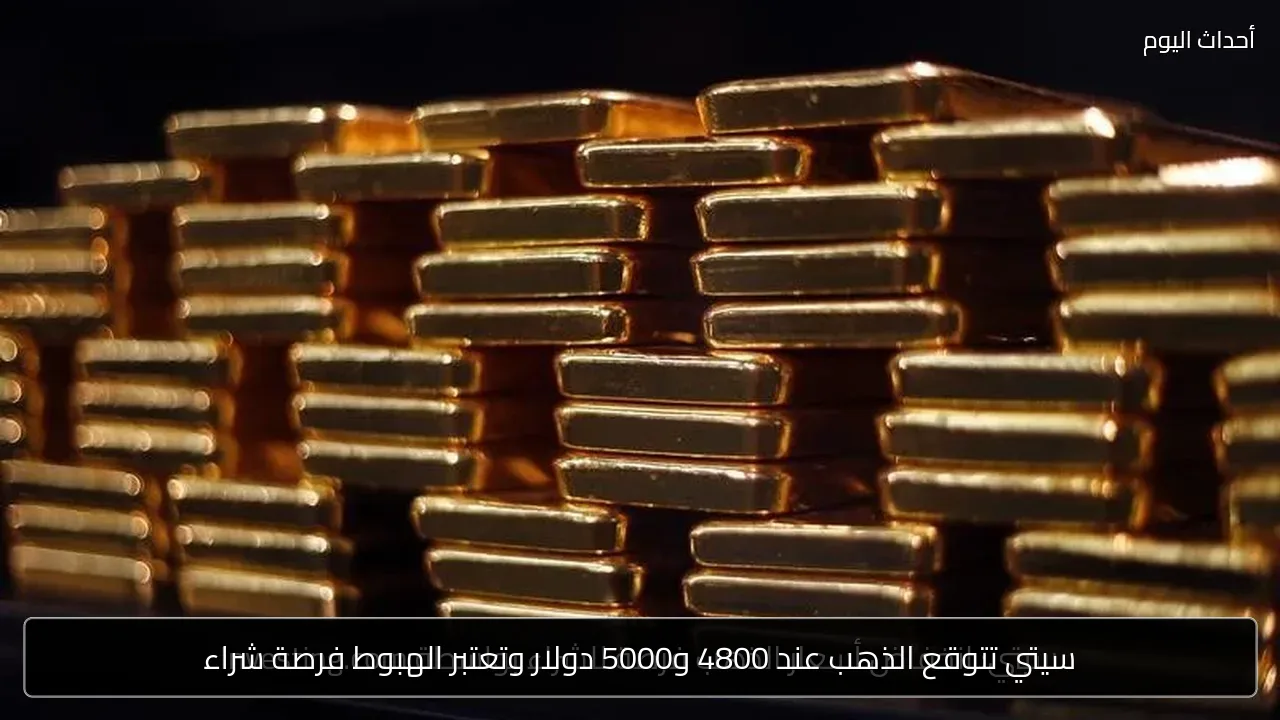 سيتي تتوقع الذهب عند 4800 و5000 دولار وتعتبر الهبوط فرصة شراء