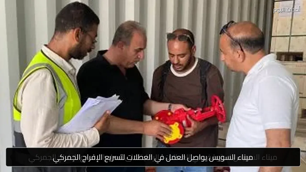 ميناء السويس يواصل العمل في العطلات لتسريع الإفراج الجمركي