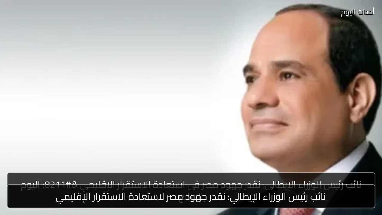 نائب رئيس الوزراء الإيطالي: نقدر جهود مصر لاستعادة الاستقرار الإقليمي