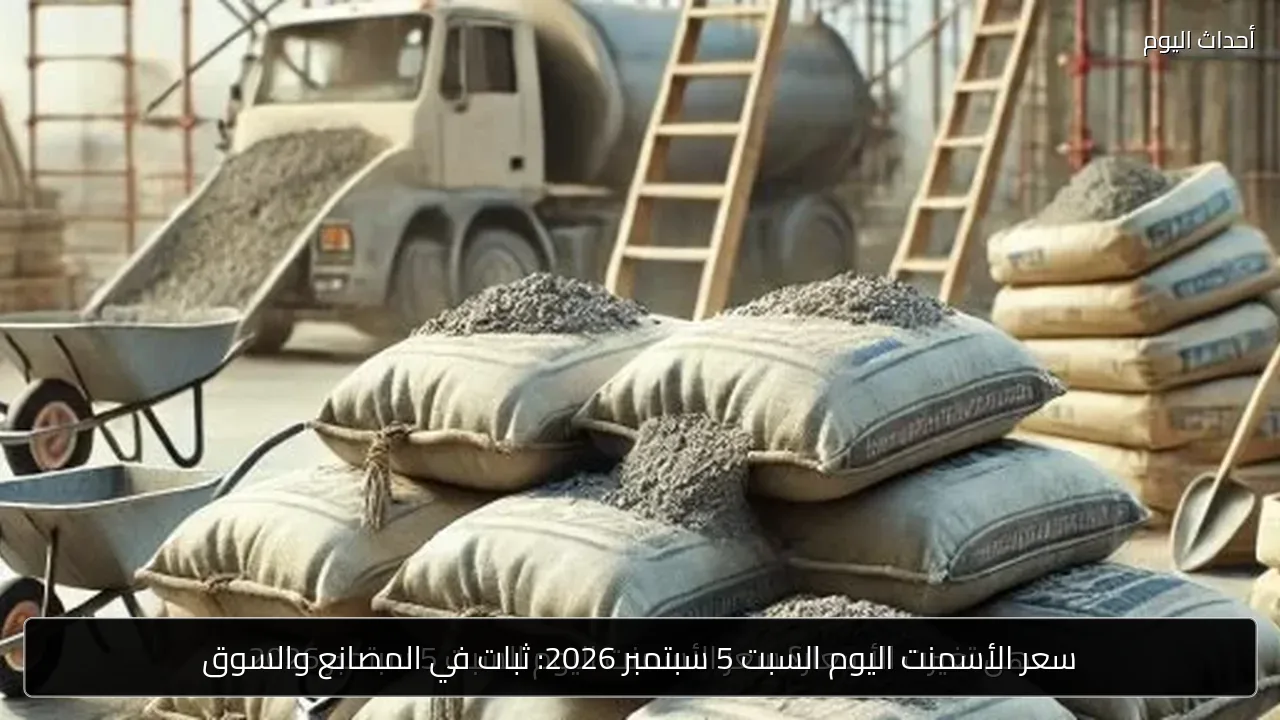 سعر الأسمنت اليوم السبت 5 سبتمبر 2026: ثبات في المصانع والسوق