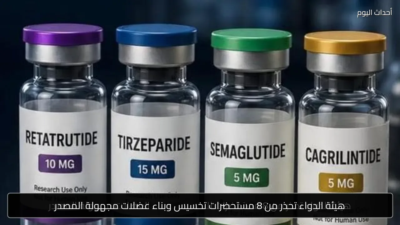 هيئة الدواء تحذر من 8 مستحضرات تخسيس وبناء عضلات مجهولة المصدر