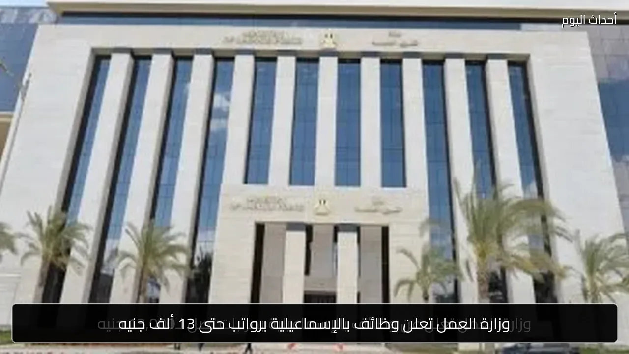 وزارة العمل تعلن وظائف بالإسماعيلية برواتب حتى 13 ألف جنيه