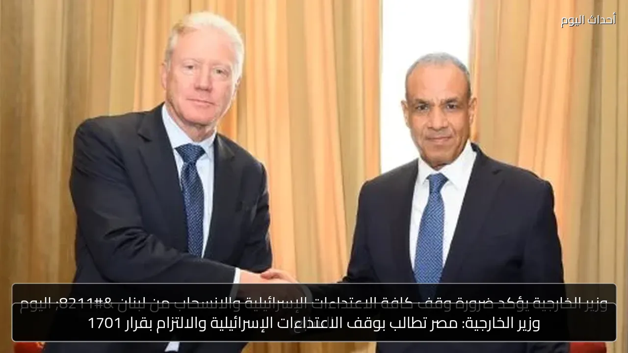 وزير الخارجية: مصر تطالب بوقف الاعتداءات الإسرائيلية والالتزام بقرار 1701