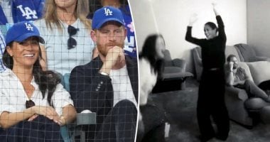 الأمير هاري يعبر عن عدم سعادته في فيديو محرج لميغان ماركل خلال بطولة العالم للبيسبول