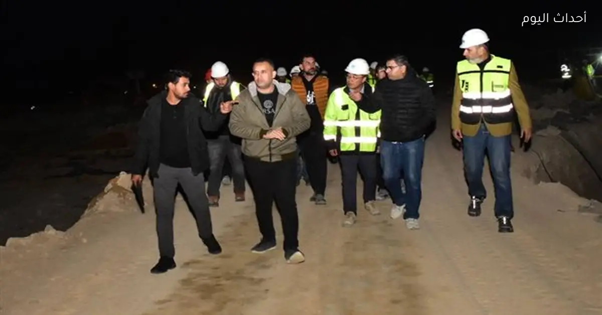 العلمين الجديدة تستمر في العمل ليلاً لمتابعة بحيرات الداون تاون