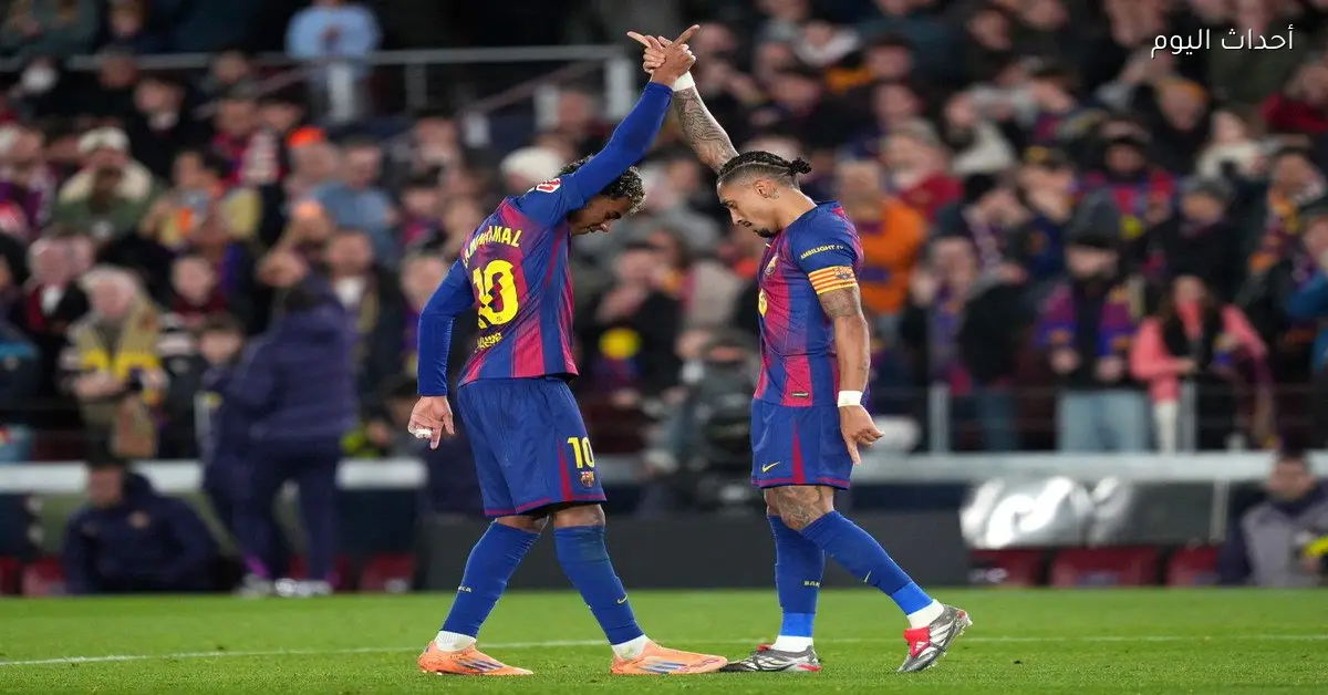 رافينها يتألق ويقود برشلونة للفوز على أوساسونا بهدفين في الدوري الإسباني