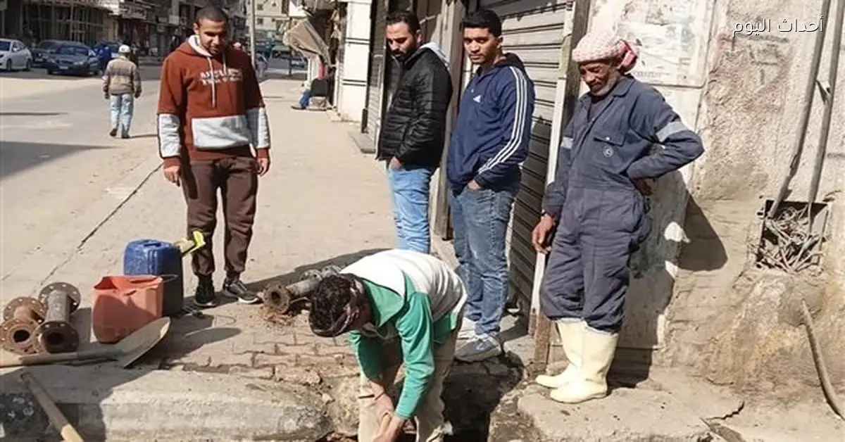 إصلاح كسر حنفية مطافئ بشارع أحمد عرابي في حي الأربعين