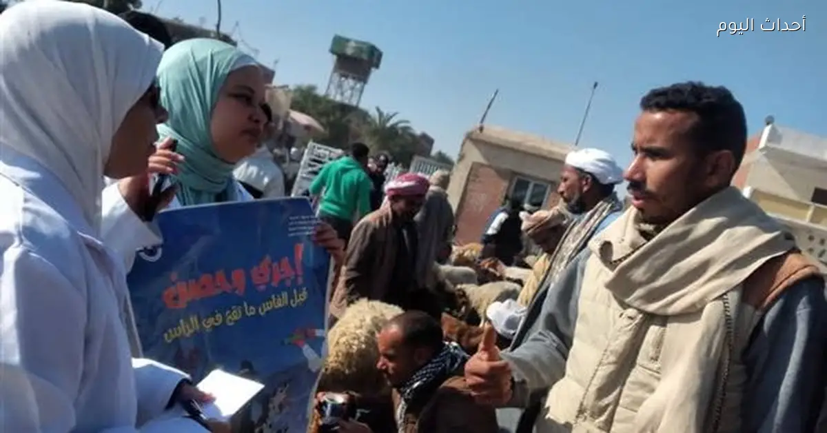 متابعة تحصين الأغنام في قرية الألبان الجديدة