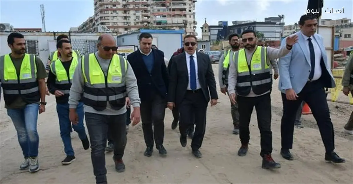 محافظ بورسعيد يزور موقع إنشاء ستاد النادي المصري